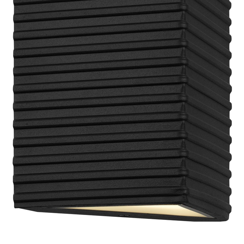 Quoizel Kyler 10in LED Outdoor Wall Lantern | Contemporary Earth Black Steel | Front Door & Porch Entry | 6.5 x 4.25 x 10.25 in | Model KYLE8405EK