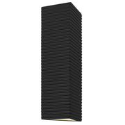Quoizel Kyler 18in LED Outdoor Wall Lantern | Contemporary Earth Black Steel | Front Door & Porch Entry | 6.5 x 4.25 x 18.25 in | Model KYLE8406EK