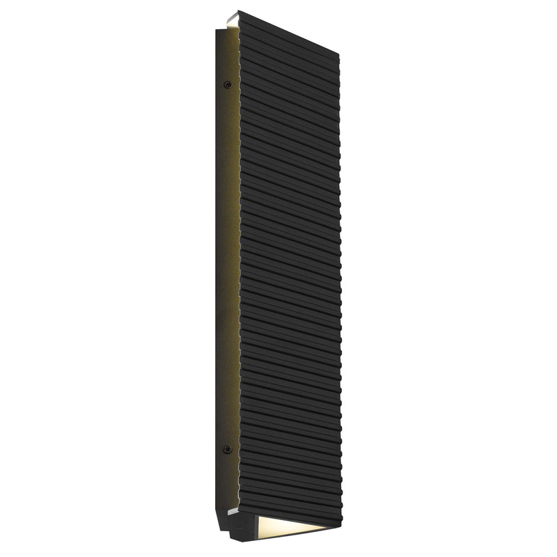 Quoizel Kyler 18in LED Outdoor Wall Lantern | Contemporary Earth Black Steel | Front Door & Porch Entry | 6.5 x 4.25 x 18.25 in | Model KYLE8406EK