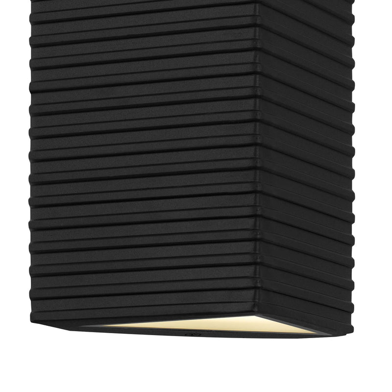 Quoizel Kyler 24in LED Outdoor Wall Lantern | Modern Earth Black Steel | Front Door & Garage | 4.25 x 6.5 x 23.75 in | Model KYLE8407EK