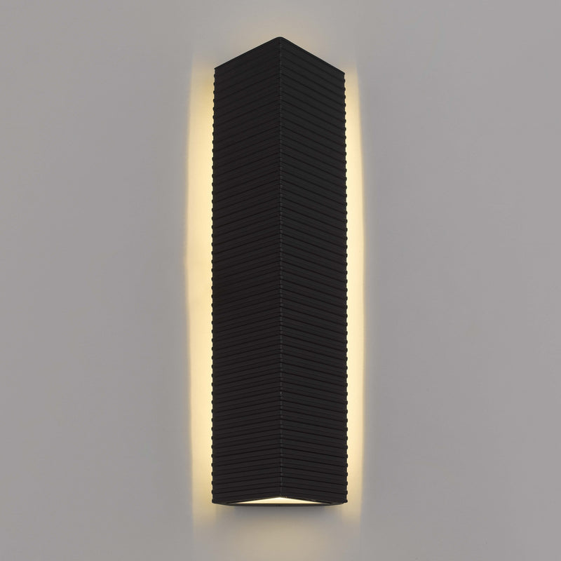 Quoizel Kyler 24in LED Outdoor Wall Lantern | Modern Earth Black Steel | Front Door & Garage | 4.25 x 6.5 x 23.75 in | Model KYLE8407EK
