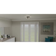 Quoizel Lucy 14in 3-Light Flush Mount | Coastal Matte Black and Clear Optic Glass | Hallway & Bedroom | 14 x 14 x 6.25 in | Model LCY1614MBK