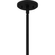 Quoizel Lucy 10in 1-Light Mini Pendant | Coastal Matte Black and Clear Optic Glass | Kitchen Island & Dining Room | Model LCY1810MBK