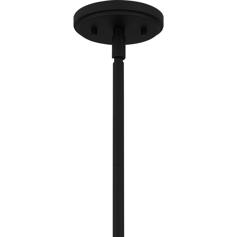 Quoizel Lucy 10in 1-Light Mini Pendant | Coastal Matte Black and Clear Optic Glass | Kitchen Island & Dining Room | Model LCY1810MBK