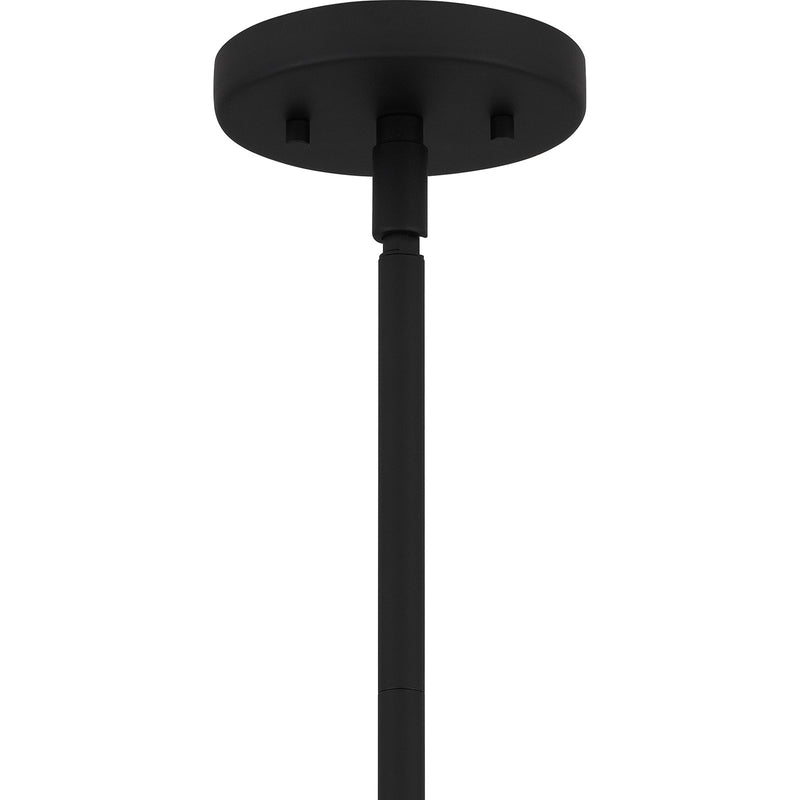 Quoizel Lucy 25in 5-Light Chandelier | Transitional Matte Black and Clear Optic Glass | Dining Room & Foyer | 25 x 25 x 9.25 in | Model LCY5025MBK