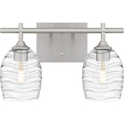 Quoizel Lucy 2 Light Bath Light, Brushed Nickel/Clear Optic Glass - LCY8615BN