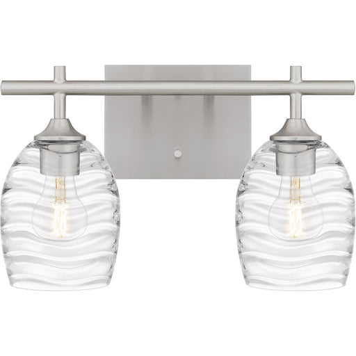 Quoizel Lucy 2 Light Bath Light, Brushed Nickel/Clear Optic Glass - LCY8615BN