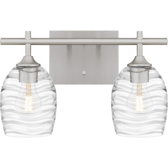 Quoizel Lucy 2 Light Bath Light, Brushed Nickel/Clear Optic Glass - LCY8615BN