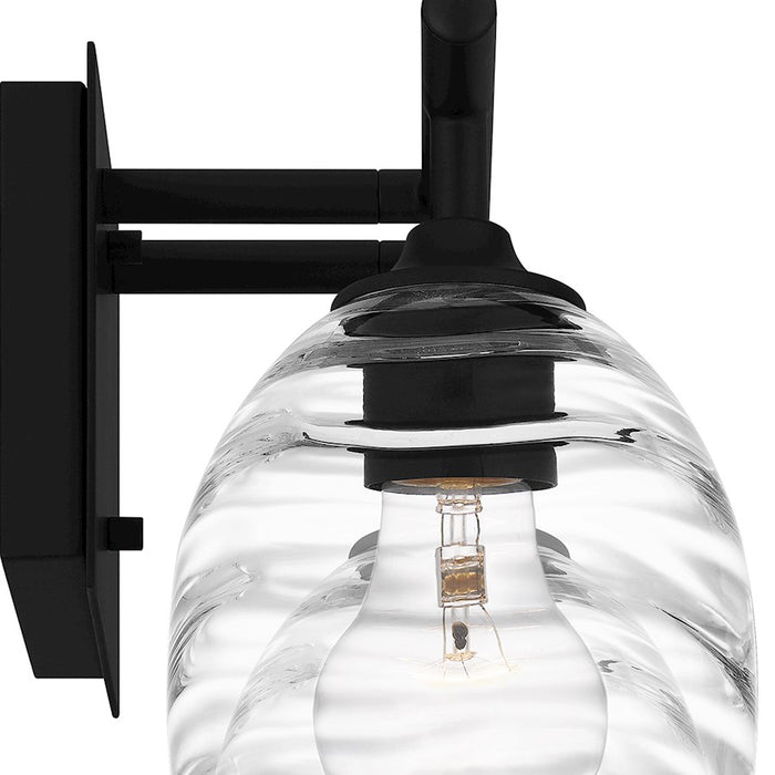 Quoizel Lucy 2 Light Bath Light, Matte Black/Clear Optic