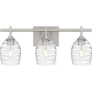 Quoizel Lucy 3 Light Bath Light, Brushed Nickel/Clear Optic Glass - LCY8622BN
