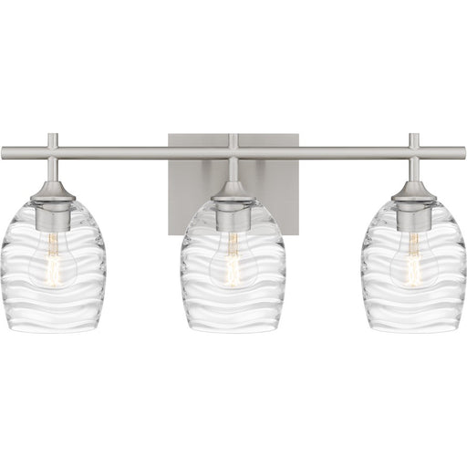 Quoizel Lucy 3 Light Bath Light, Brushed Nickel/Clear Optic Glass - LCY8622BN