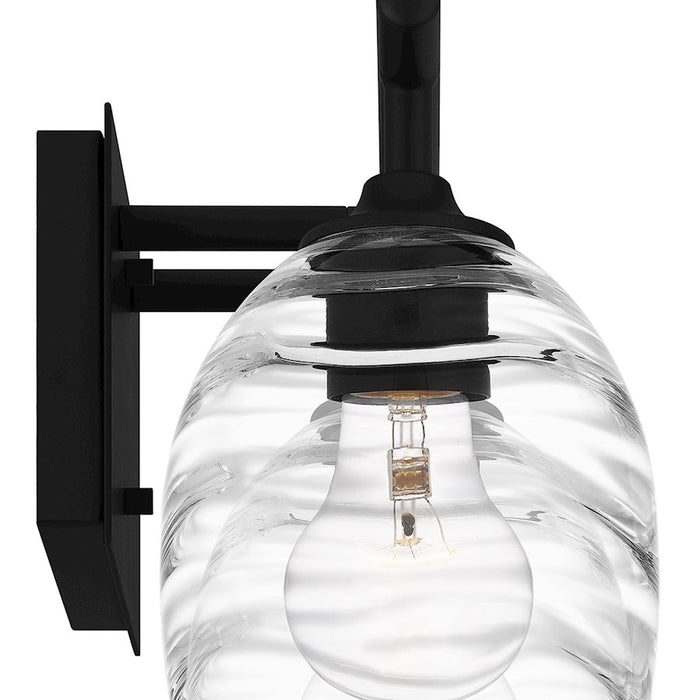 Quoizel Lucy 3 Light Bath Light, Matte Black/Clear Optic