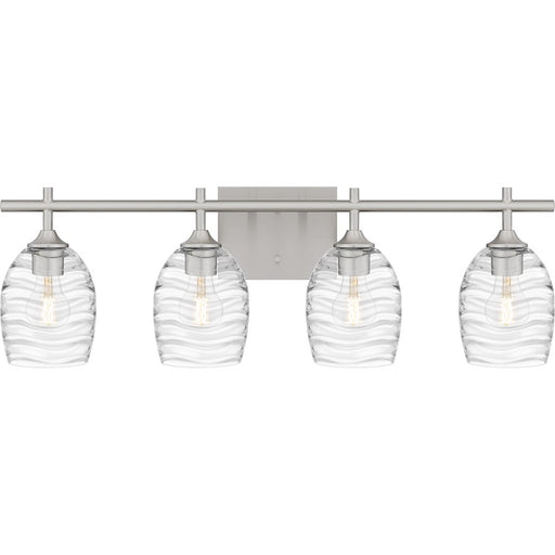 Quoizel Lucy 4 Light Bath Light, Brushed Nickel/Clear Optic Glass - LCY8629BN