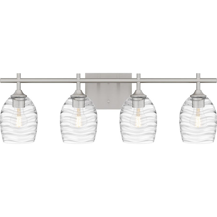 Quoizel Lucy 4 Light Bath Light, Brushed Nickel/Clear Optic Glass - LCY8629BN