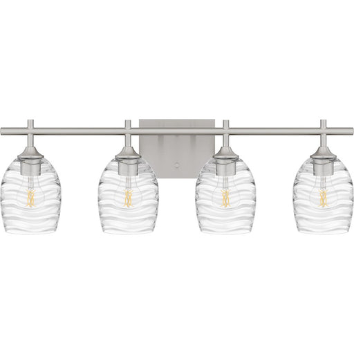 Quoizel Lucy 4 Light Bath Light, Brushed Nickel/Clear Optic Glass