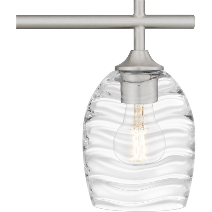 Quoizel Lucy 4 Light Bath Light, Brushed Nickel/Clear Optic Glass