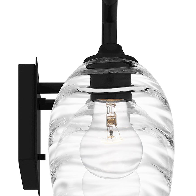 Quoizel Lucy 4 Light Bath Light, Matte Black/Clear Optic