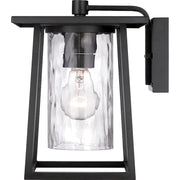 Quoizel Lodge 12in 1-Light Outdoor Wall Lantern | Traditional Mystic Black and Clear Glass | Entryway & Porch | 12 x 14 x 11 in | Model LDG8408K