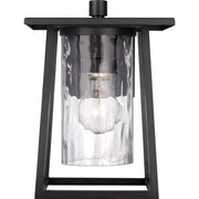 Quoizel Lodge 12in 1-Light Outdoor Wall Lantern | Traditional Mystic Black and Clear Glass | Entryway & Porch | 12 x 14 x 11 in | Model LDG8408K