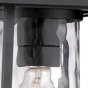 Quoizel Lodge 12in 1-Light Outdoor Wall Lantern | Traditional Mystic Black and Clear Glass | Entryway & Porch | 12 x 14 x 11 in | Model LDG8408K