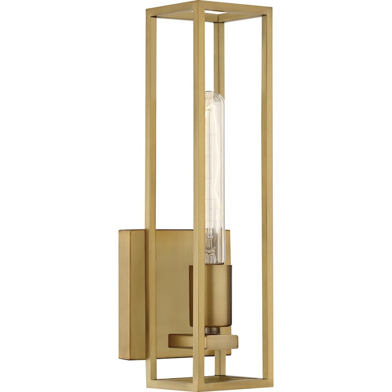 Quoizel Leighton 1 Light Wall Sconce, Weathered Brass