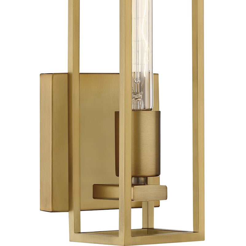 Quoizel Leighton 1 Light Wall Sconce, Weathered Brass