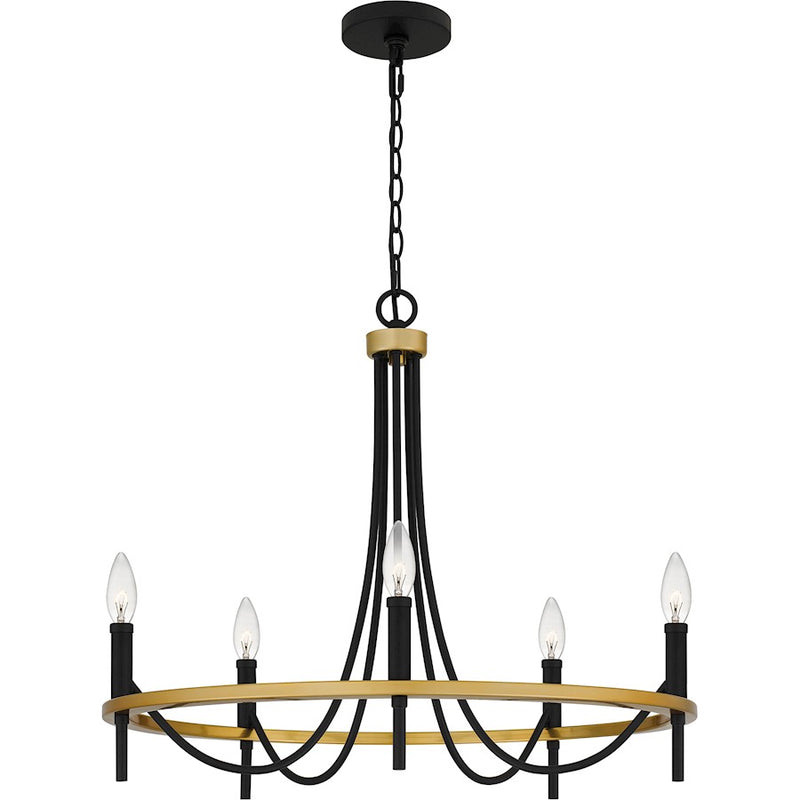 Quoizel Legare 5 Light Chandelier, Matte Black