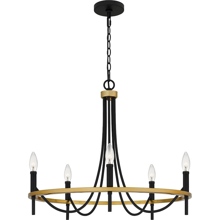 Quoizel Legare 5 Light Chandelier, Matte Black