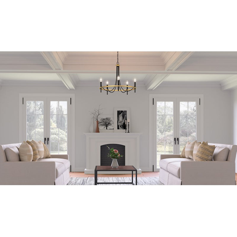 Quoizel Legare 5 Light Chandelier, Matte Black