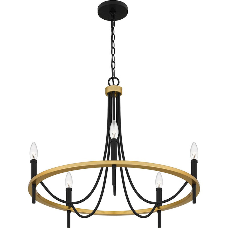Quoizel Legare 5 Light Chandelier, Matte Black