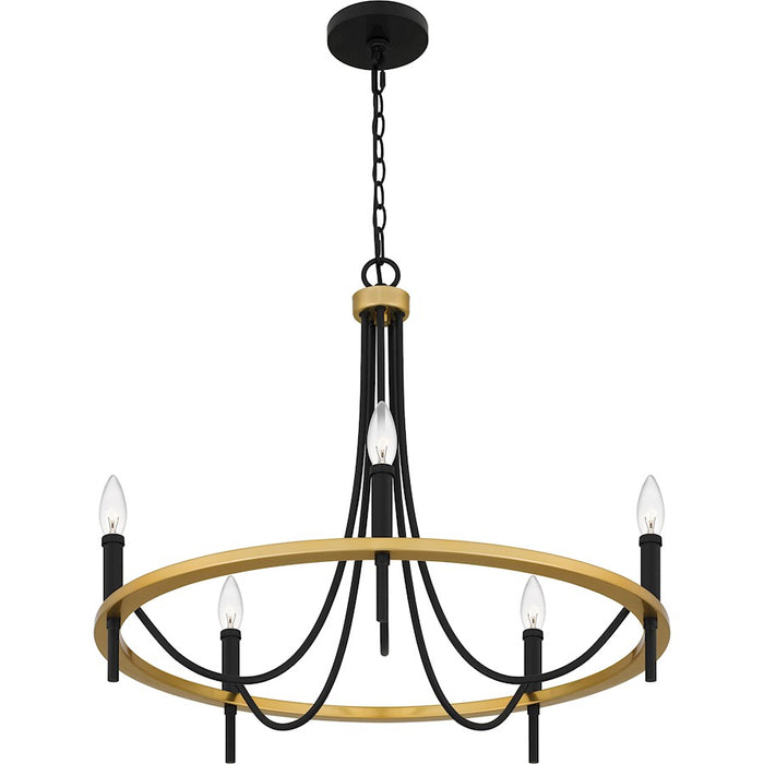Quoizel Legare 5 Light Chandelier, Matte Black