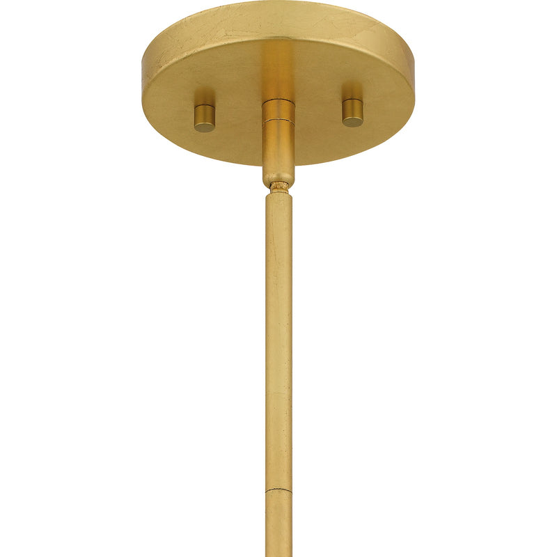 Quoizel Liza 20in 4-Light Pendant | Glam Gold Leaf and Metal Leaf Shade | Kitchen Island & Foyer | 20.5 x 20.5 x 8.75 in | Model LIZ2820GFL