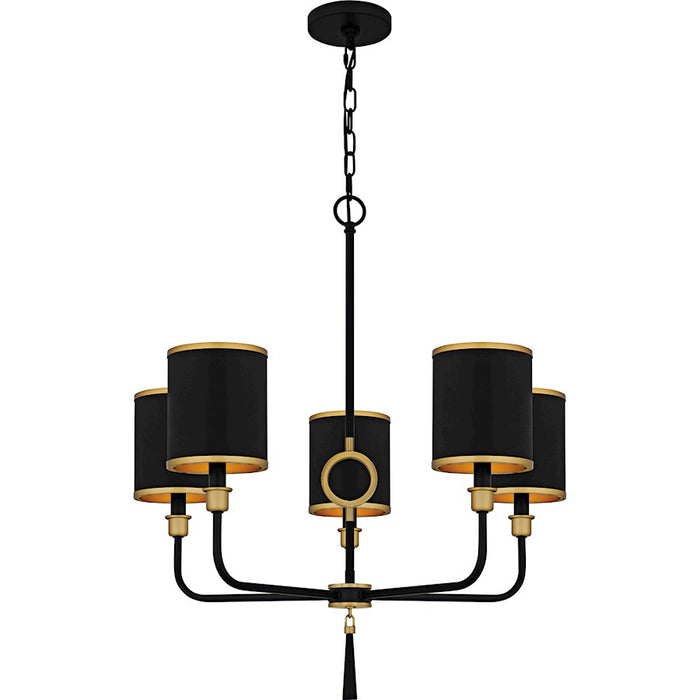 Quoizel Lockery 5Light Chandelier, Matte Black/Metal - LKY5028MBK