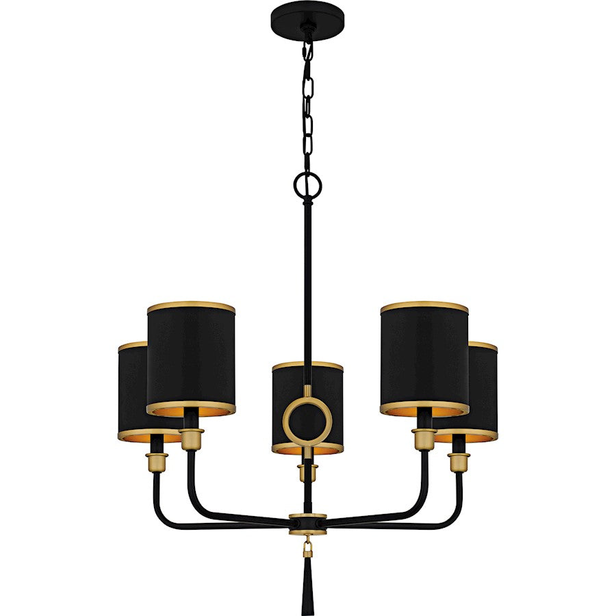 Quoizel Lockery 5Light Chandelier, Matte Black/Metal - LKY5028MBK