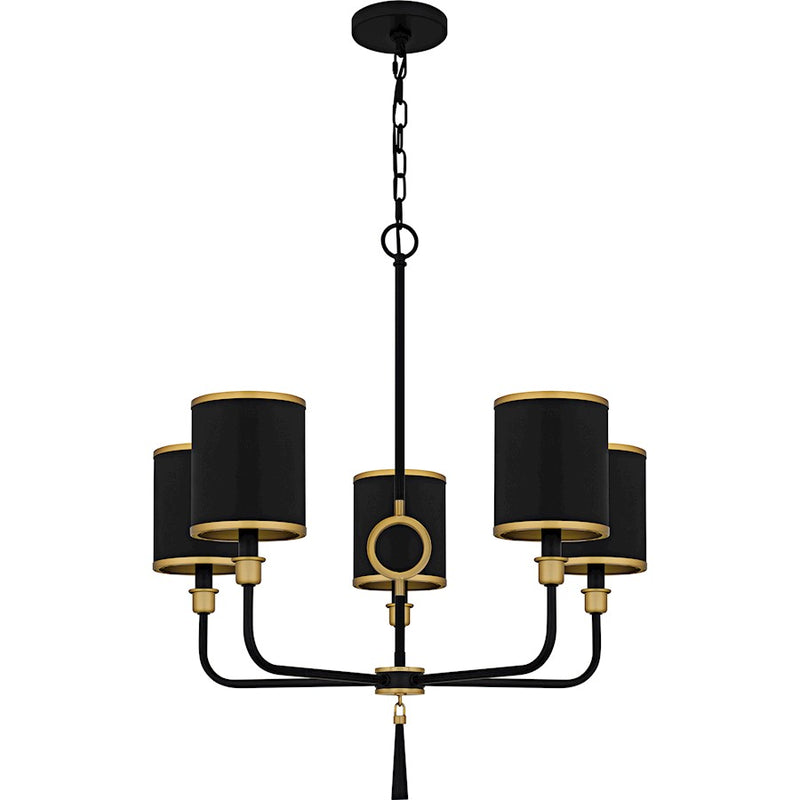 Quoizel Lockery 5Light Chandelier, Matte Black/Metal