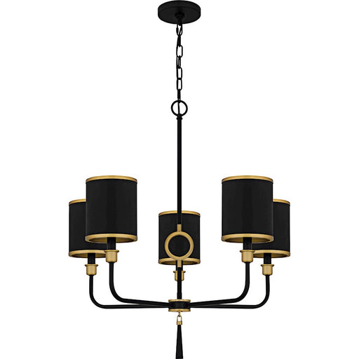 Quoizel Lockery 5Light Chandelier, Matte Black/Metal