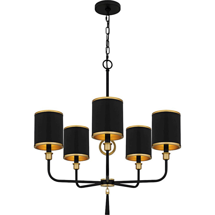 Quoizel Lockery 5Light Chandelier, Matte Black/Metal