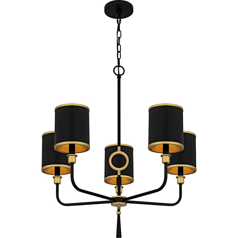 Quoizel Lockery 5Light Chandelier, Matte Black/Metal