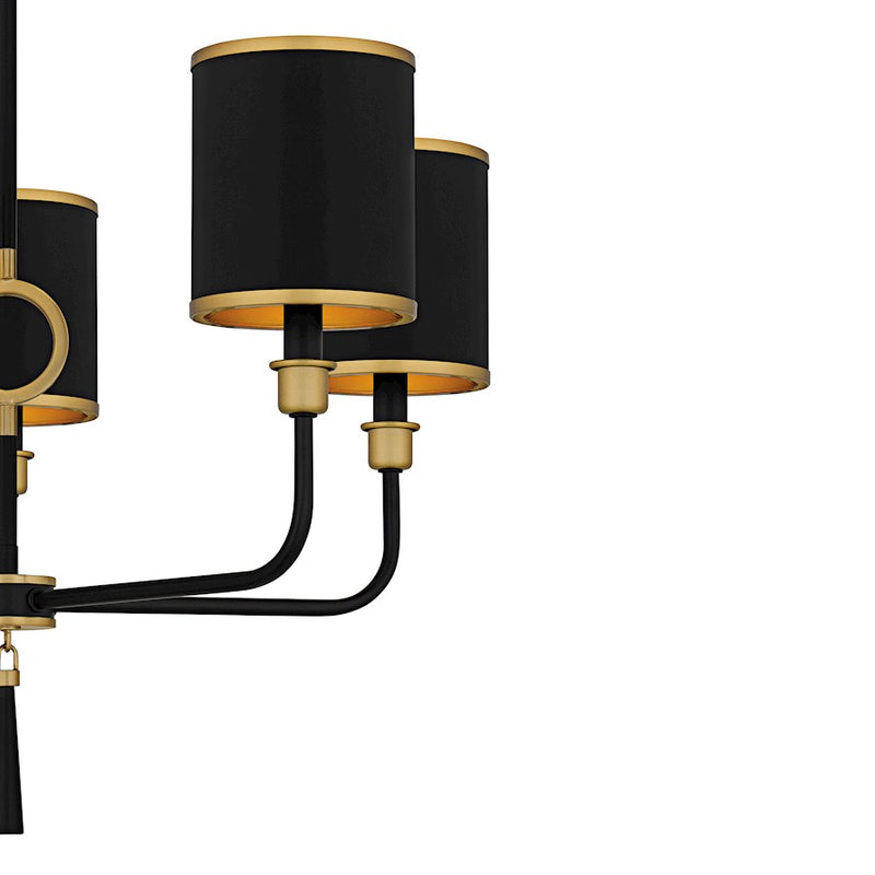 Quoizel Lockery 5Light Chandelier, Matte Black/Metal