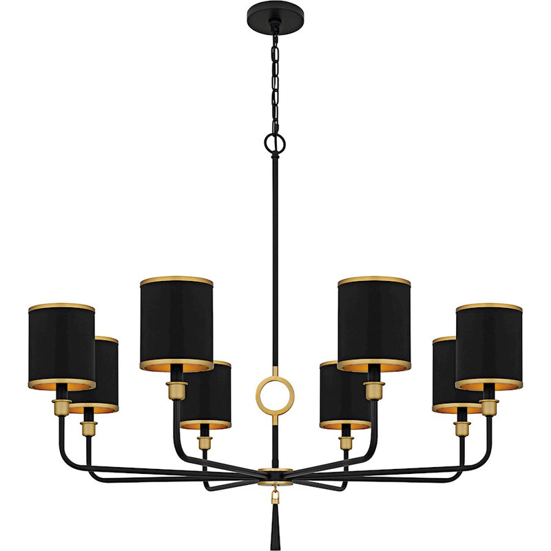 Quoizel Lockery 8Light Chandelier, Matte Black/Metal - LKY5040MBK