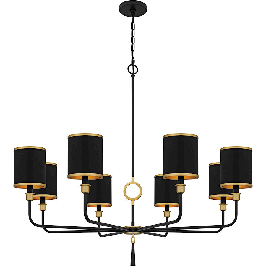 Quoizel Lockery 8Light Chandelier, Matte Black/Metal - LKY5040MBK