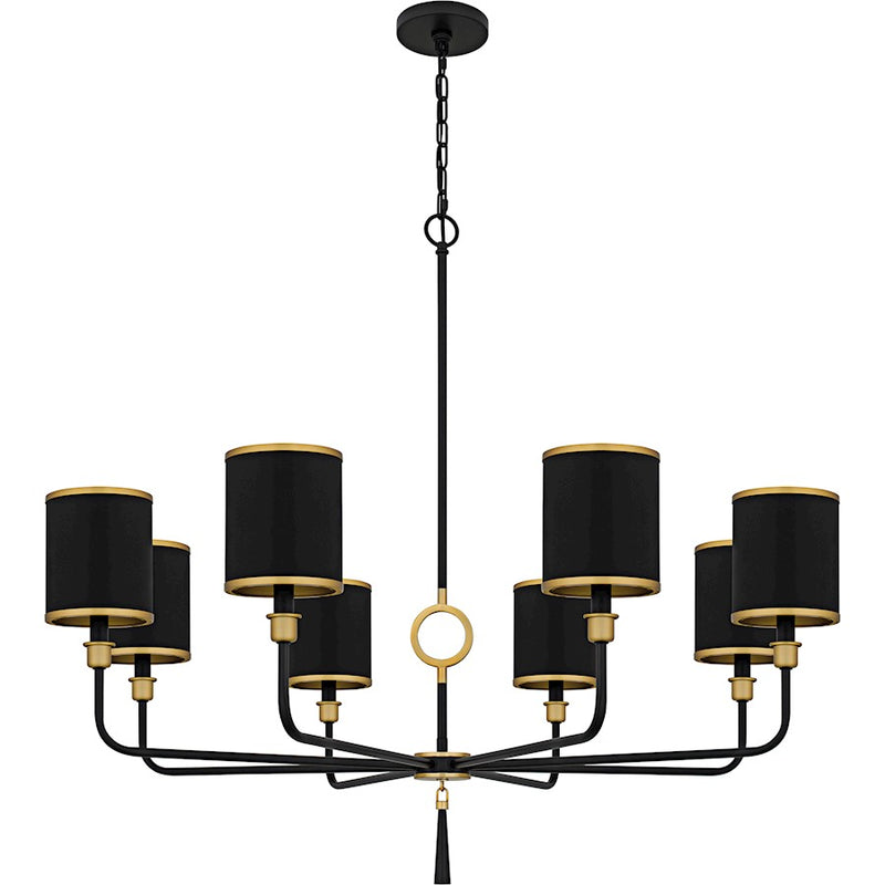 Quoizel Lockery 8Light Chandelier, Matte Black/Metal