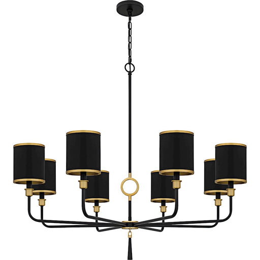 Quoizel Lockery 8Light Chandelier, Matte Black/Metal