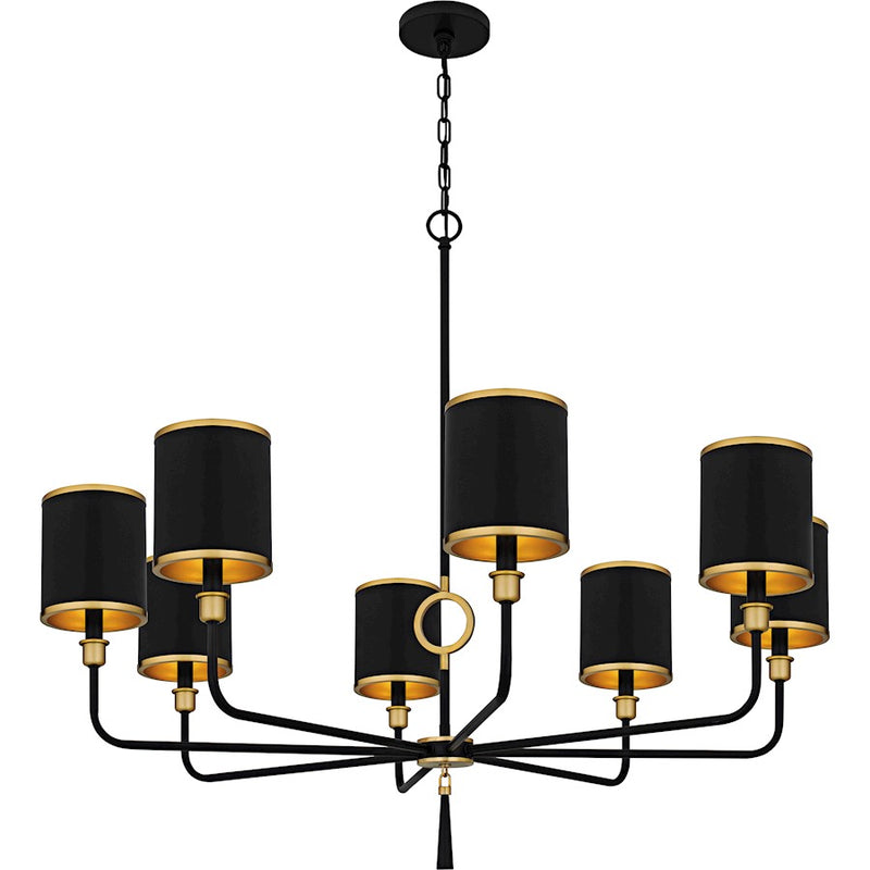 Quoizel Lockery 8Light Chandelier, Matte Black/Metal