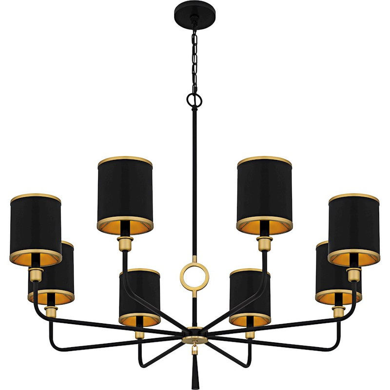 Quoizel Lockery 8Light Chandelier, Matte Black/Metal