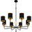 Quoizel Lockery 8Light Chandelier, Matte Black/Metal