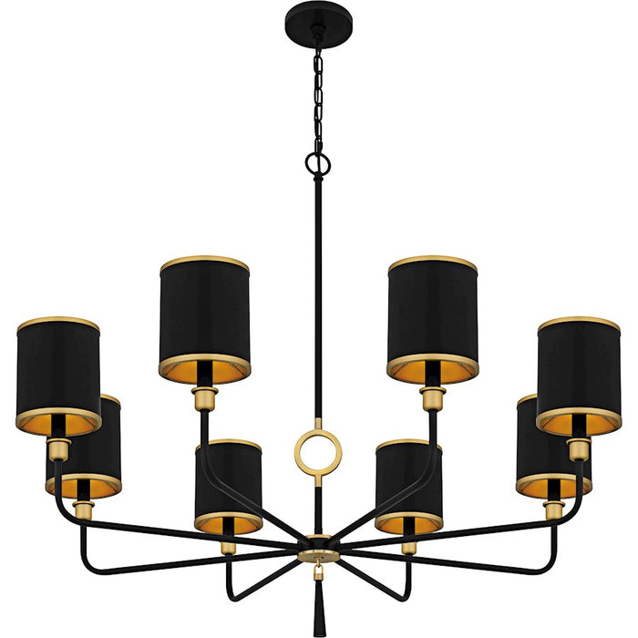 Quoizel Lockery 8Light Chandelier, Matte Black/Metal