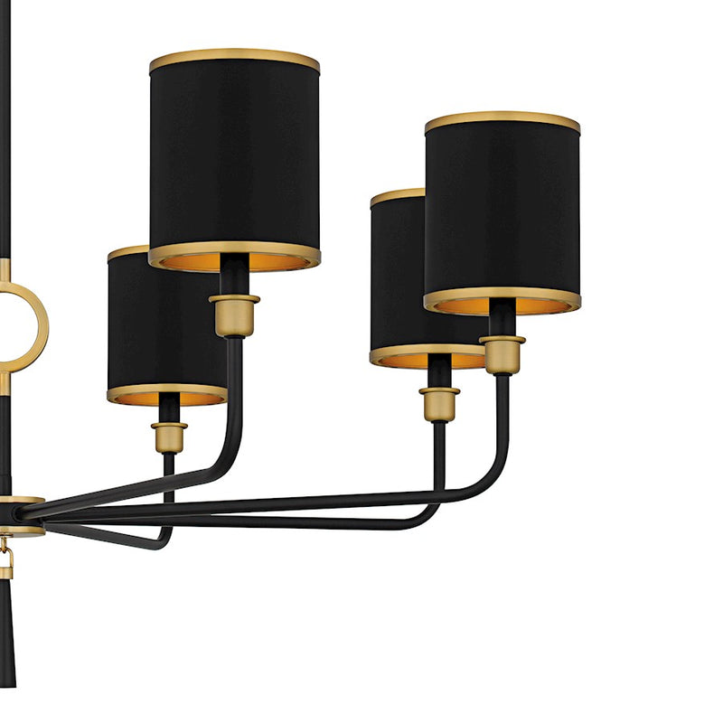 Quoizel Lockery 8Light Chandelier, Matte Black/Metal