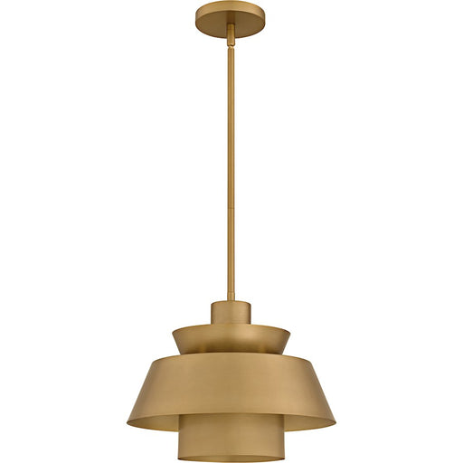 Quoizel Lumi 1Light Pendant, Brushed Weathered Brass/Metal