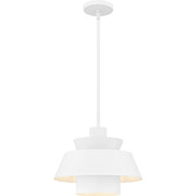 Quoizel Lumi 1Light Pendant, Matte White/Metal - LMI1814W